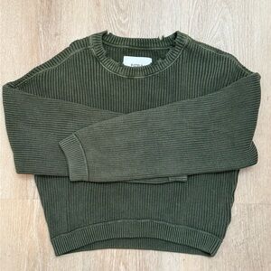 Pistola distressed Olive Green Crew Neck Sweater